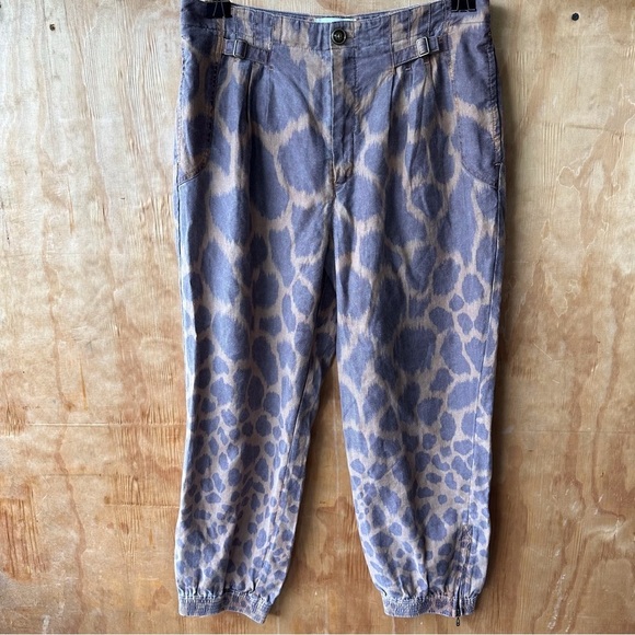 NWT Anthropologie Tamarind Giraffe Trouser Linen Blend Jogger NWT - Picture 3 of 16